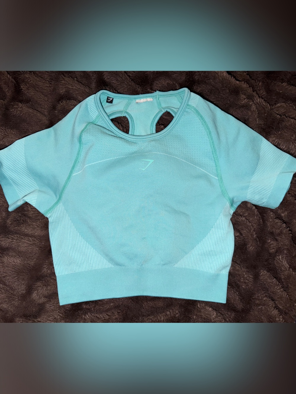 Gymshark Aqua Cropped Seamless Short-Sleeve Training Top